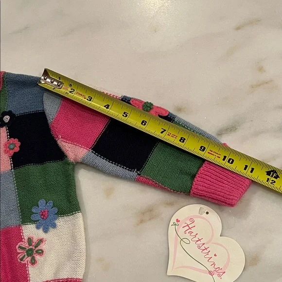 NWT Hartstrings Multicolor Floral Patchwork Cardigan Sweater 2T - Picture 8 of 8